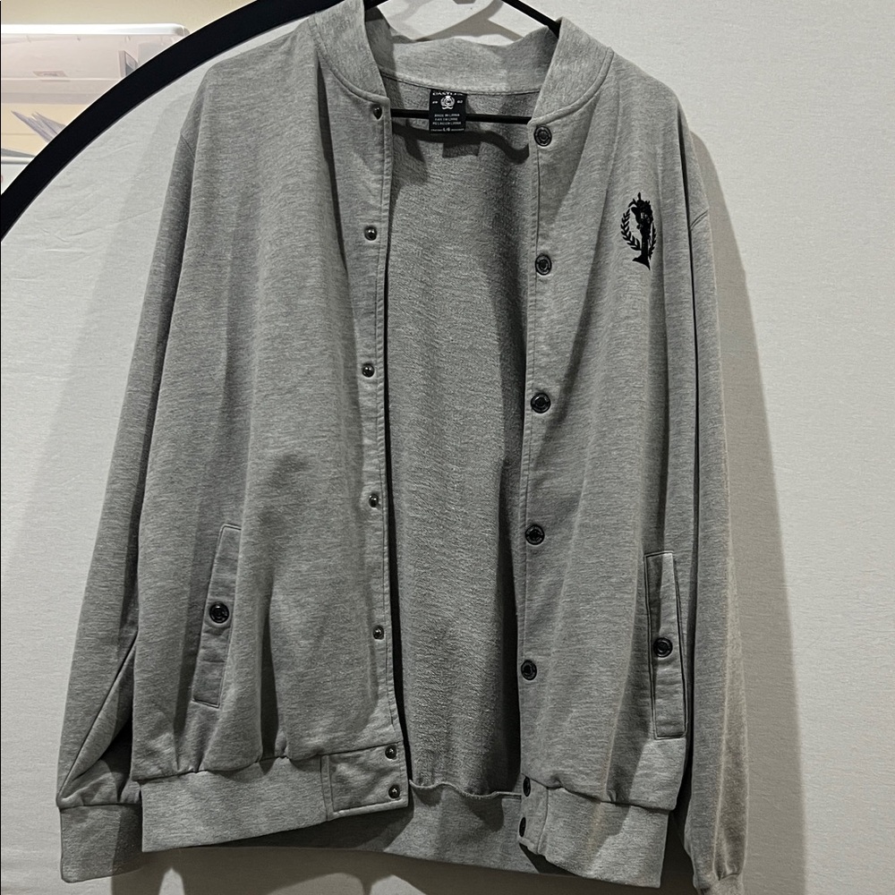 Classic Crooks and Castles Gray Men's Bomber/Varsity Jacket